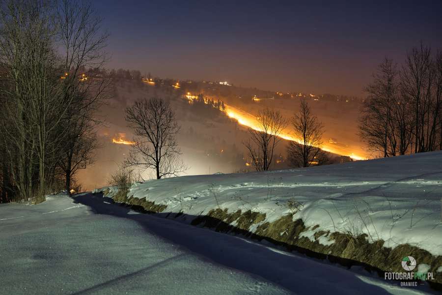 Poronin z Galicowej Grapy - nocne światła